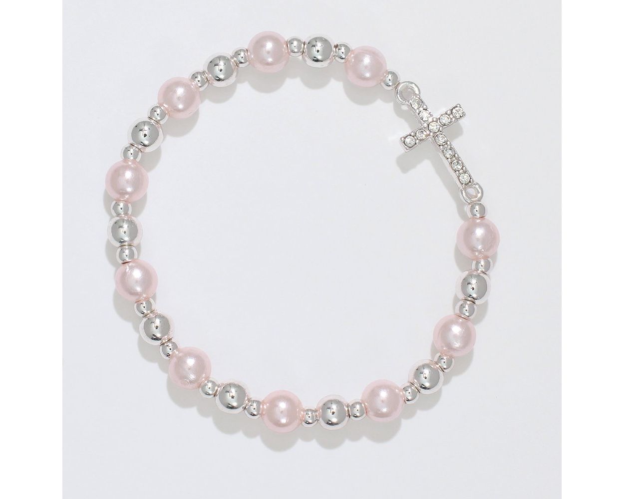 Little Love Bracelet - Pink/Silver Crystal Cross Periwinkle Jewelry 8007047_sum2024