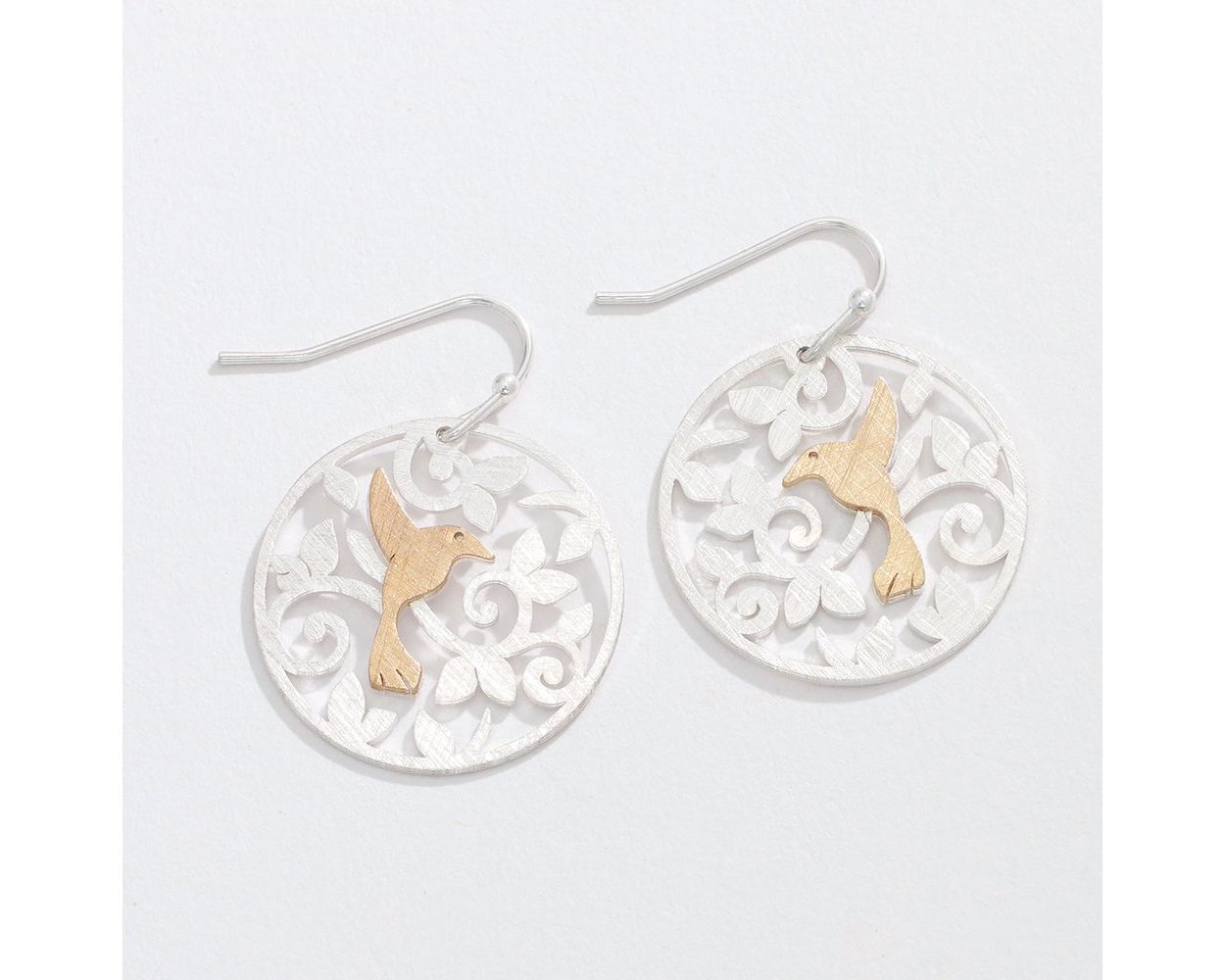 Brushed Two-tone Hummingbird Earring Periwinkle Jewelry 8102204_2024