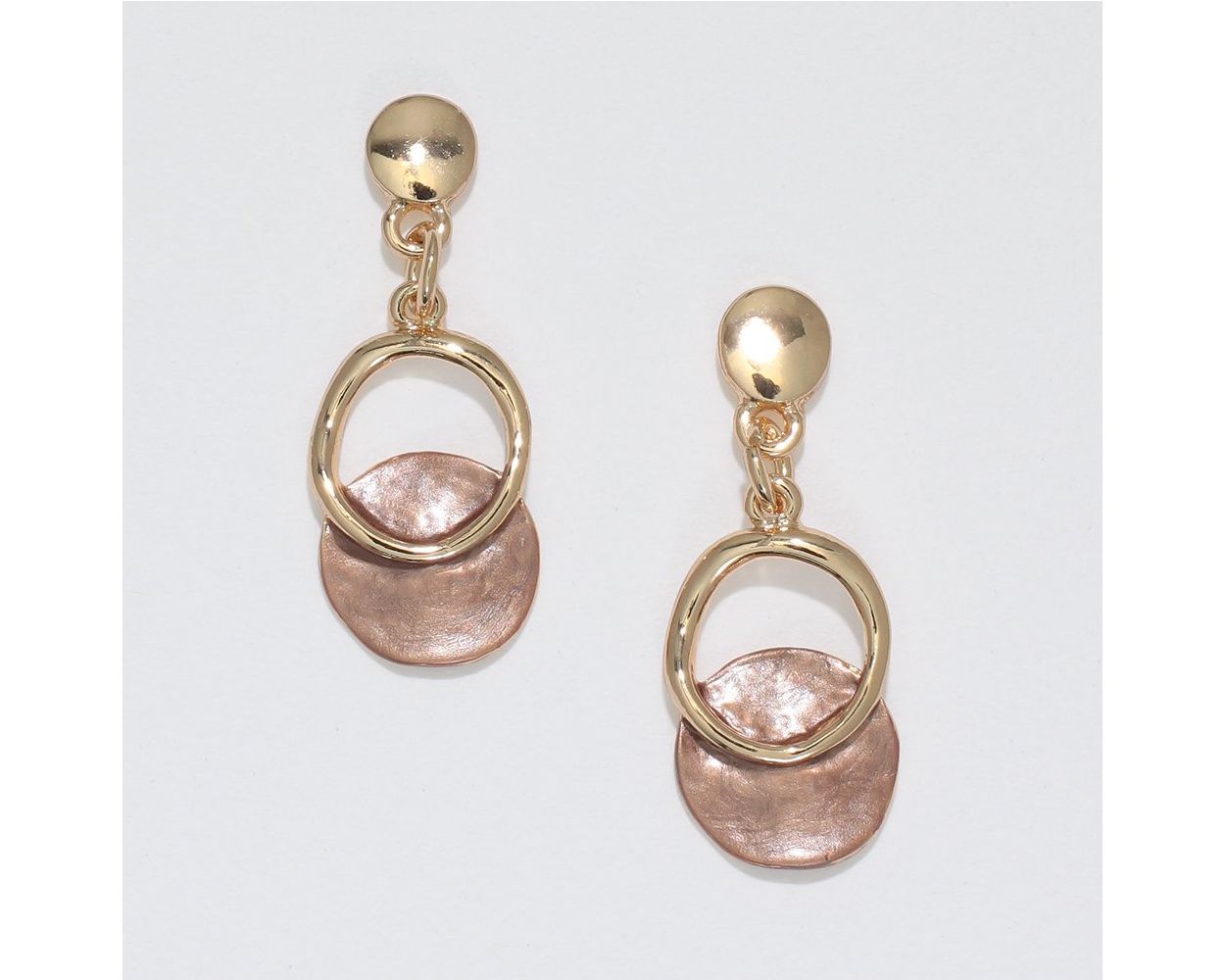 Gold Drops w/ Mocha Enamel Earring Periwinkle Jewelry 8102621_sum2024