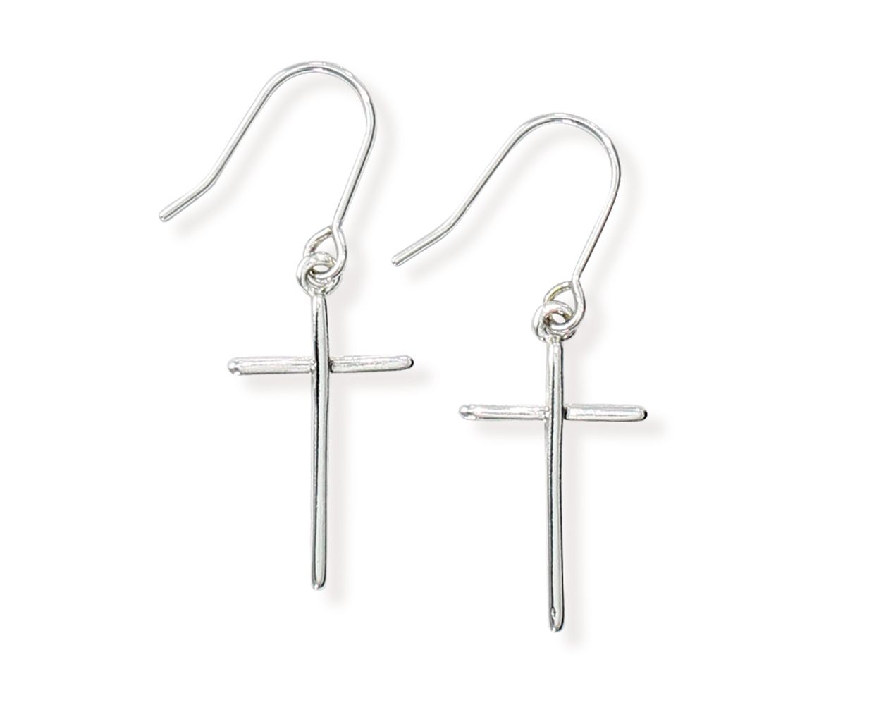 Earrings-Silver Cross