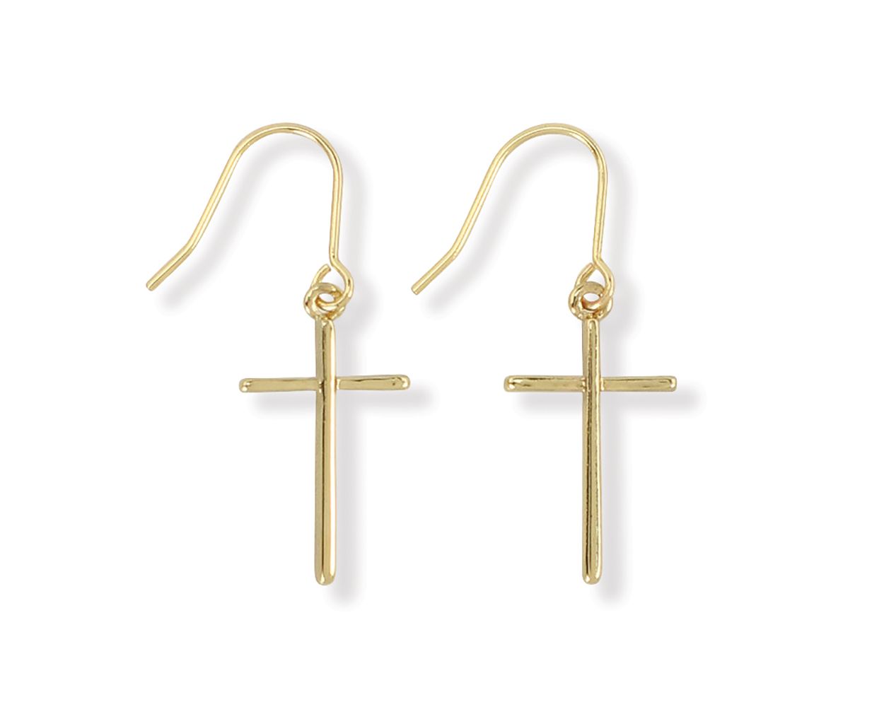 Classic Gold Cross Earring