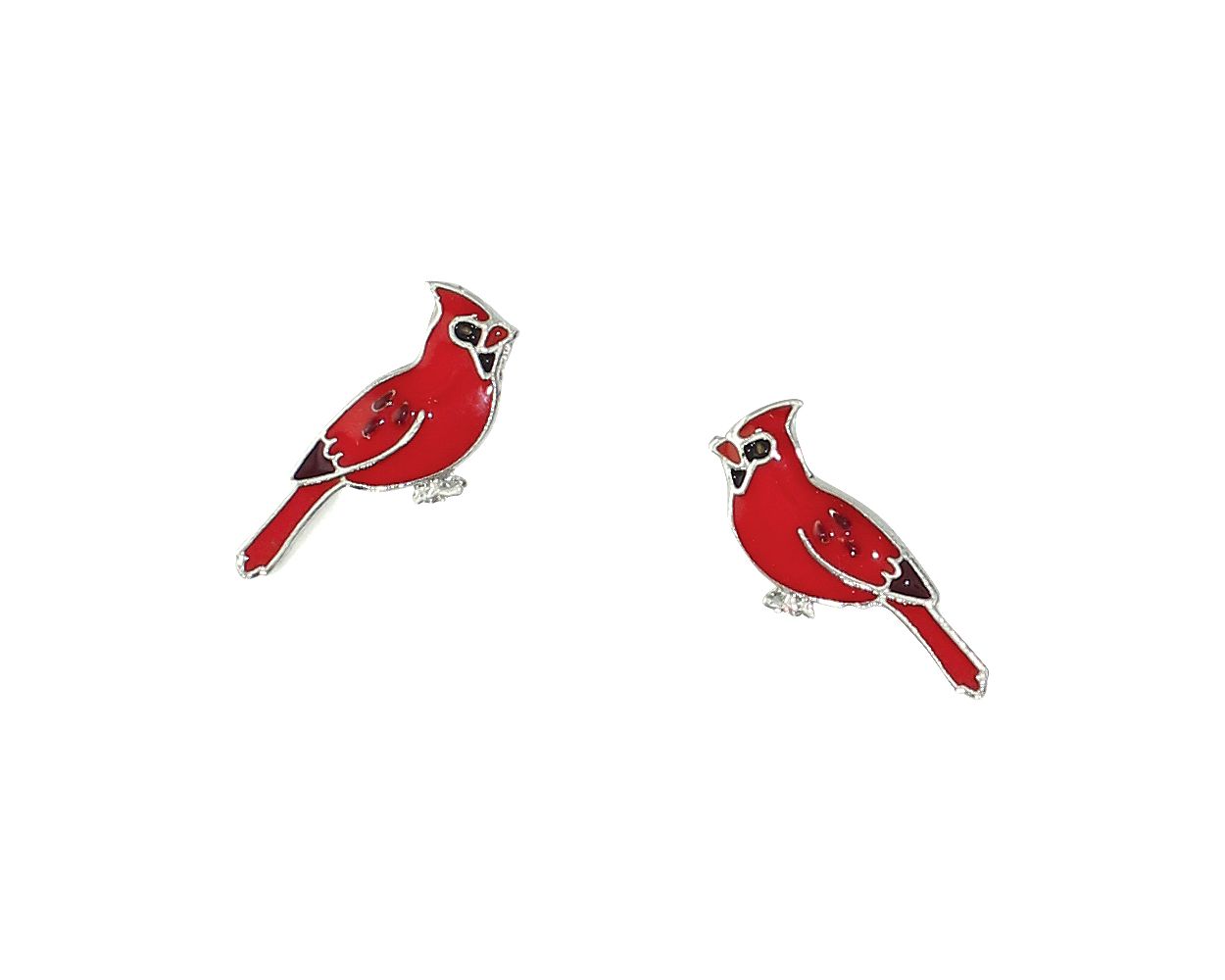 RED CARDINAL POST EARRING