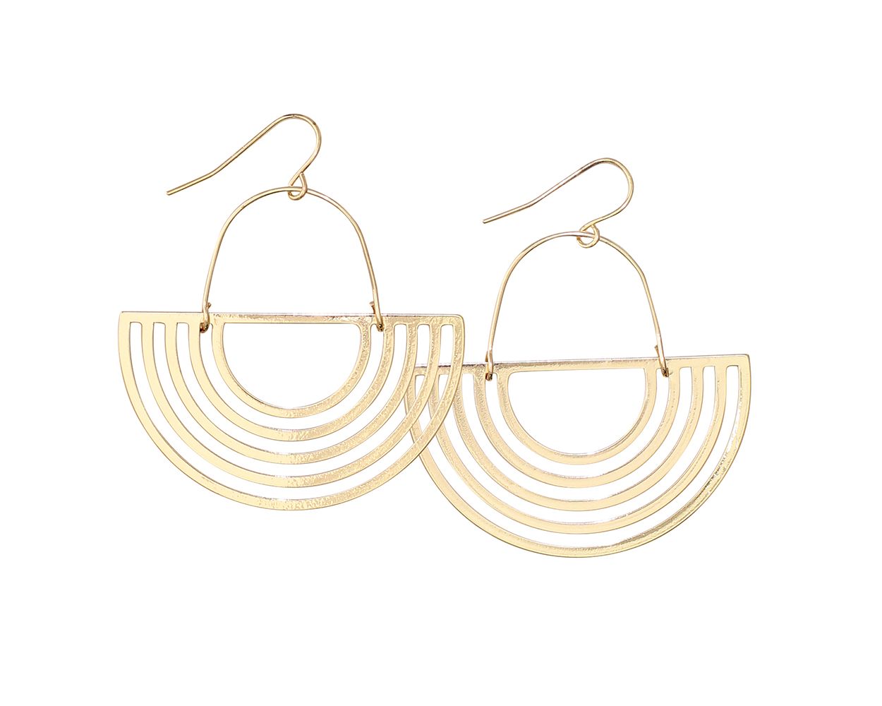 Gold Polished Semi Circle Earring