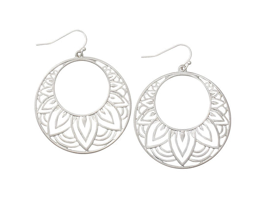 Silver Filigree Circle Earring