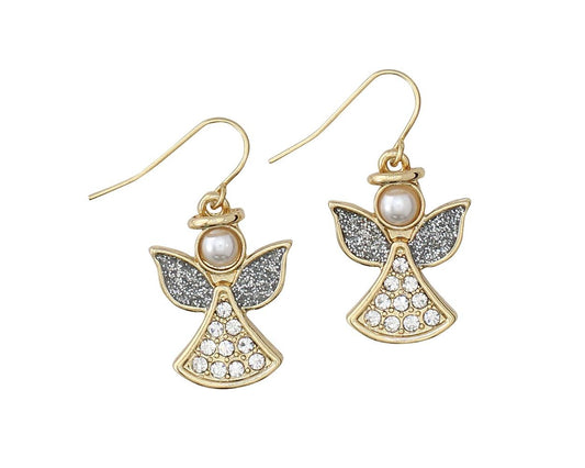 Angel w/ Pearl and Crystal Earring Periwinkle Holiday 8109569_sum2024