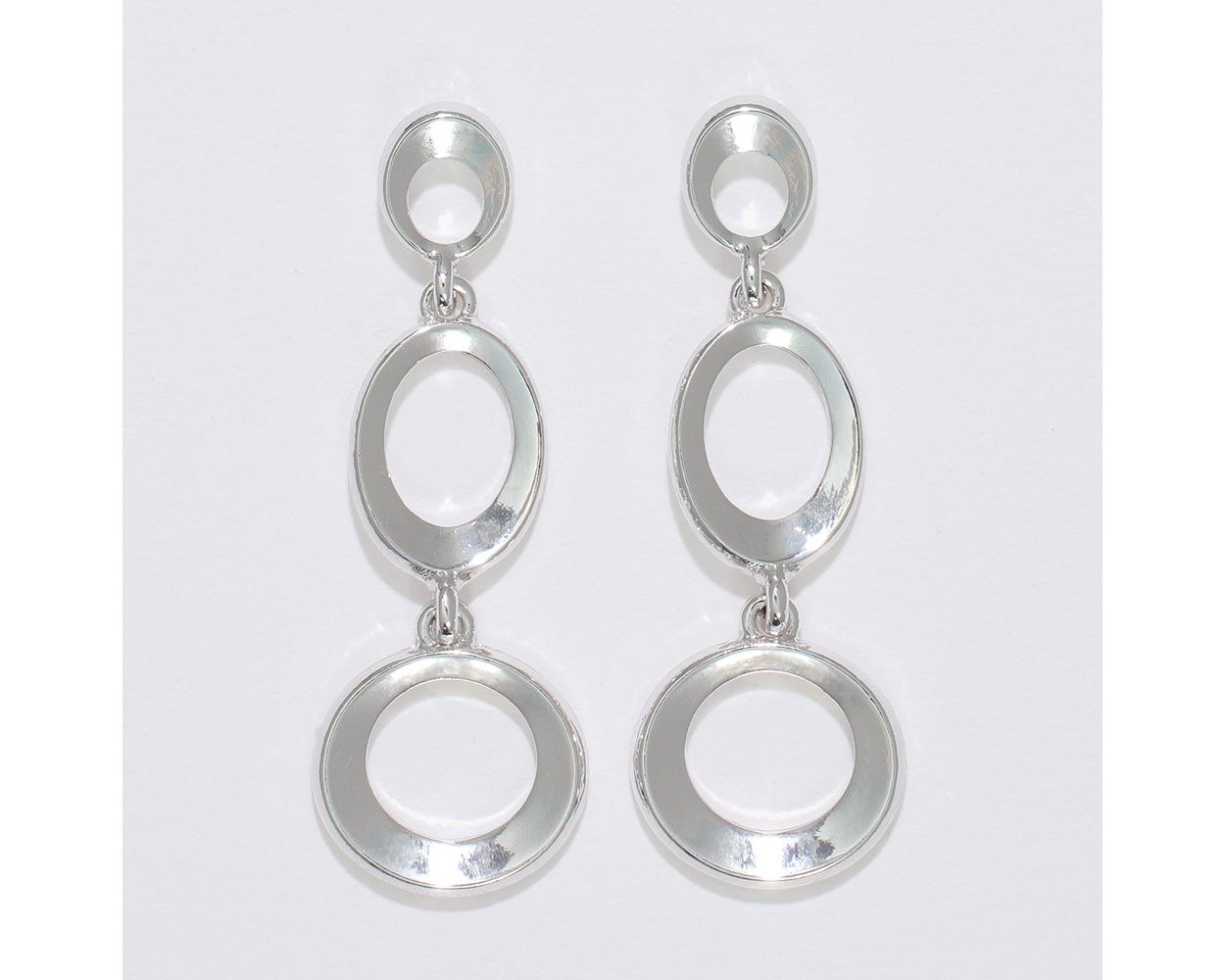 Polished Silver Circle Earring Periwinkle Jewelry 8120037_sum2024