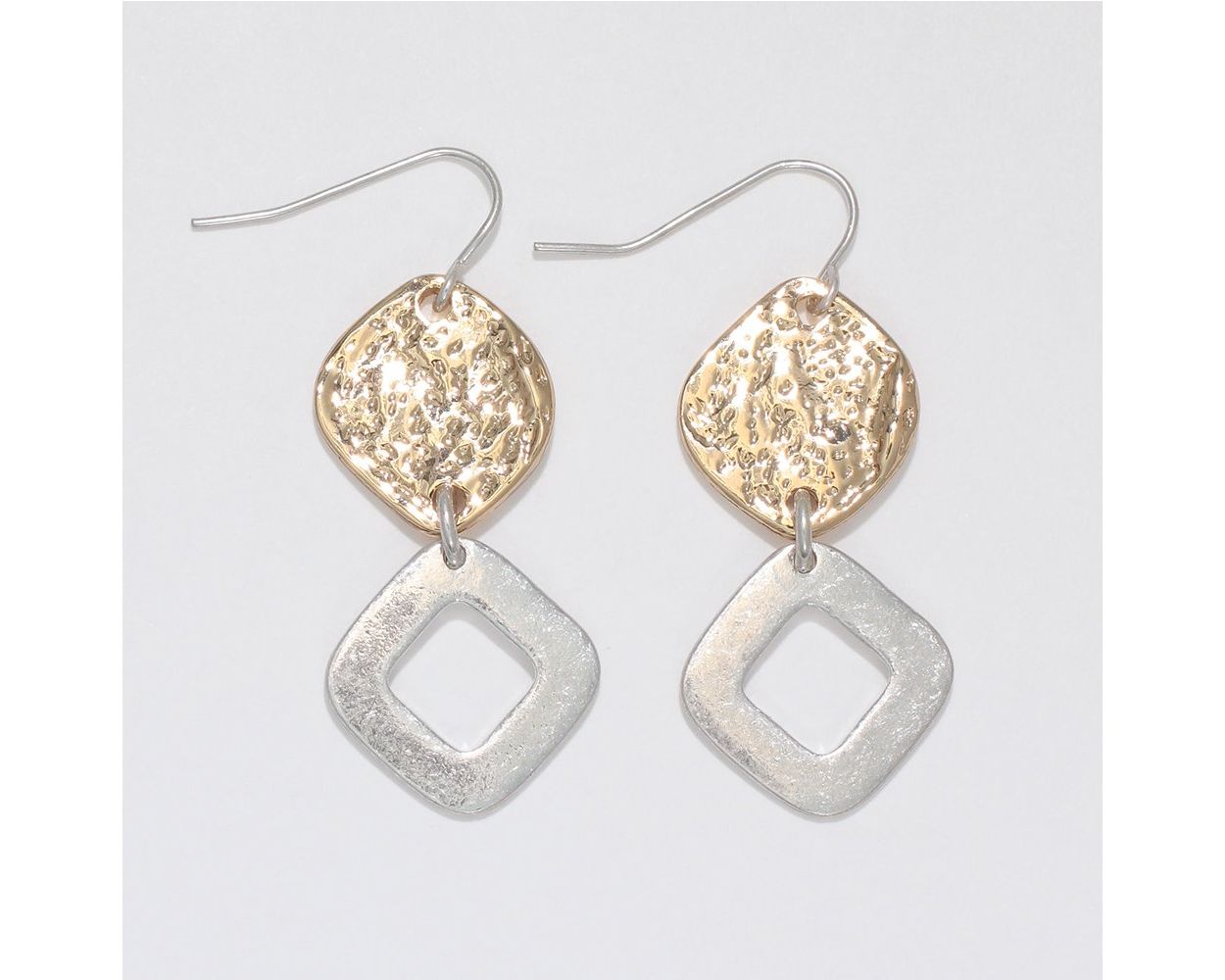 Two-Tone Textured Shape Earring Periwinkle Jewelry 8120049_sum2024