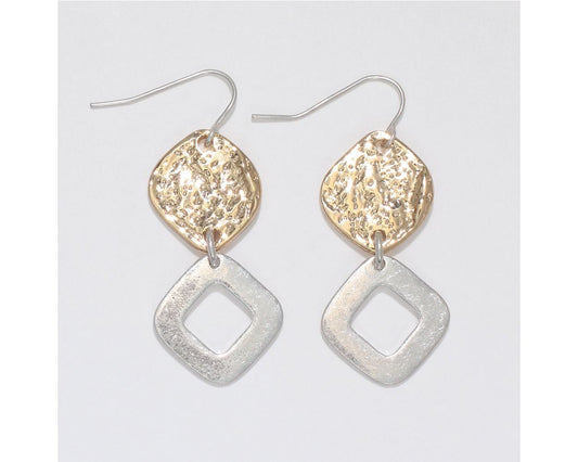 Two-Tone Textured Shape Earring