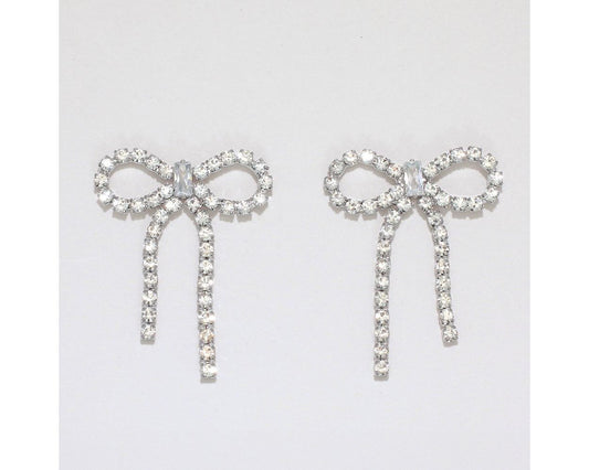 Crystal Ribbon Bow Earring