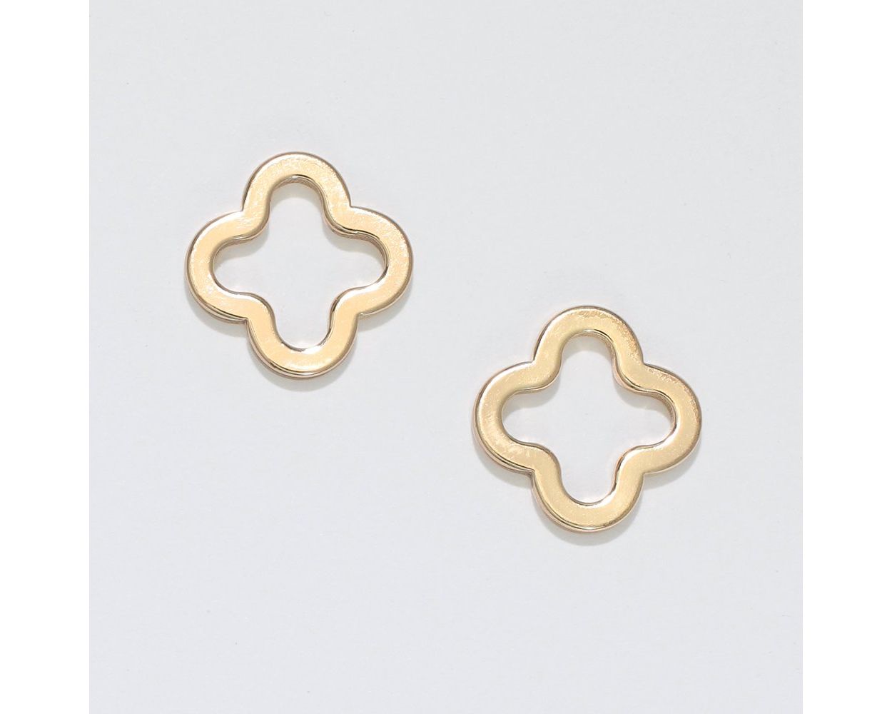 Polished Gold Open Clover Earring Periwinkle Jewelry 8120112_sum2024