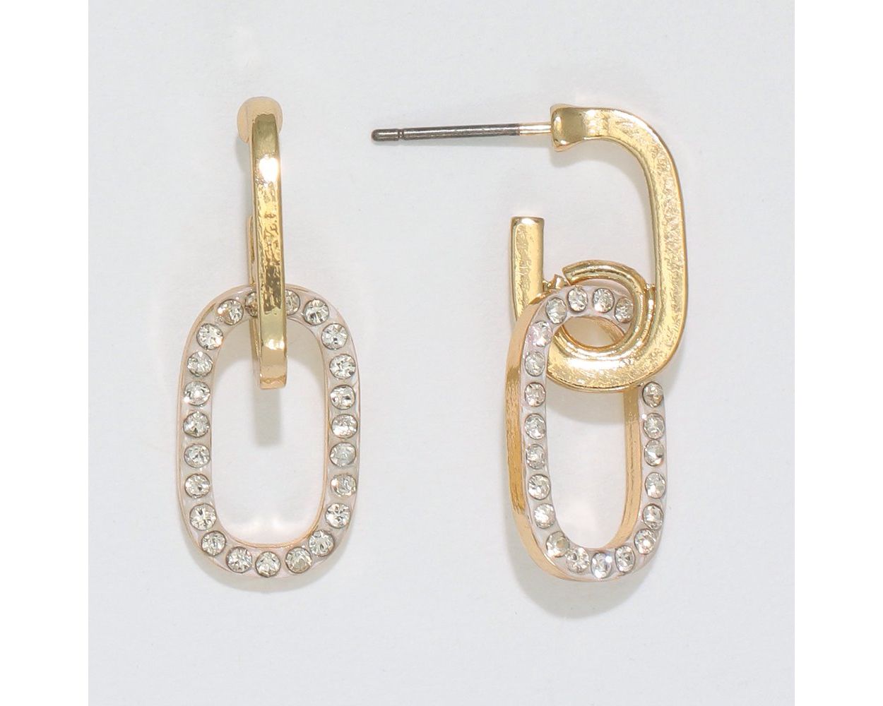 Gold and Crystal Link Earring Periwinkle Jewelry 8120120_sum2024