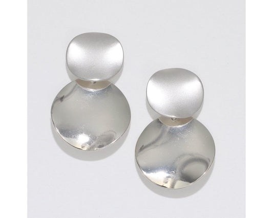 Matte and Polished Silver Earring