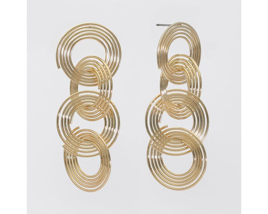 Gold Spiral Dangle Earring