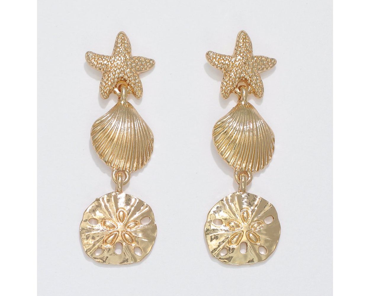 Gold Sealife Drop Earring Periwinkle Jewelry 8120305_sum2024