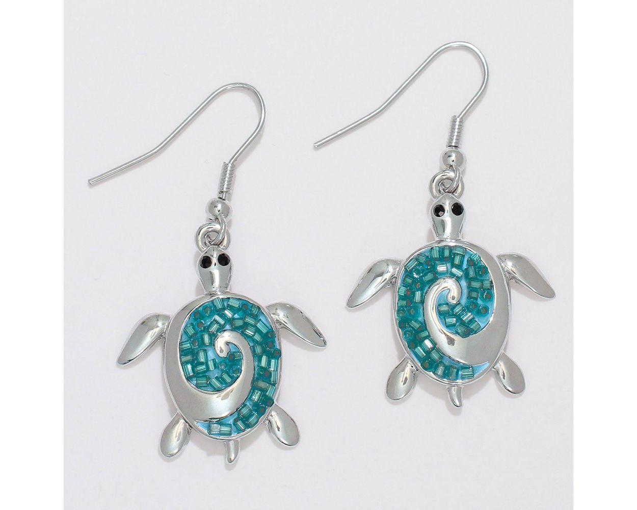 Silver and Aqua Turtle Earring Periwinkle Jewelry 8120476_sum2024