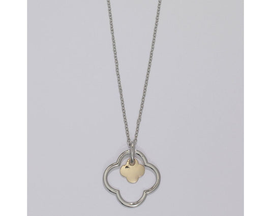 Two-Tone Clover Pendant Necklace Periwinkle Jewelry 8150952_sum2024