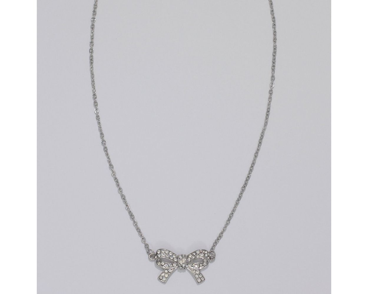 Silver Crystal Bow Necklace Periwinkle Jewelry 8150990_sum2024