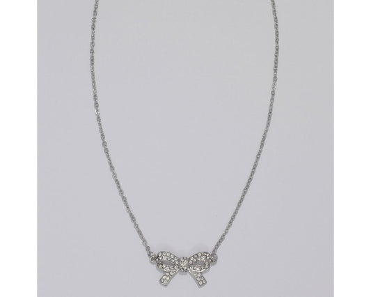 Silver Crystal Bow Necklace Periwinkle Jewelry 8150990_sum2024