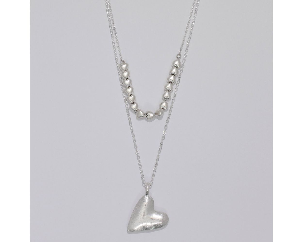 Heart Pendant w/ Mini Hearts Necklace Periwinkle Jewelry 8150993_sum2024