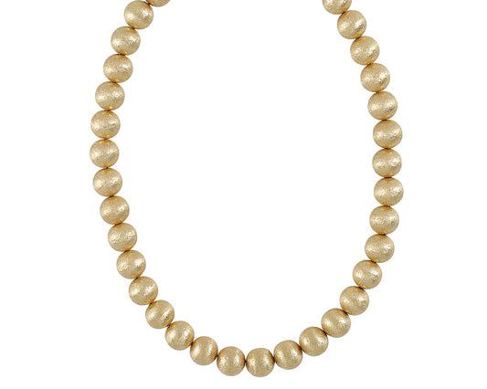 Textured Gold Bead Necklace