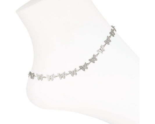 Precious Silver Butterfly Anklet