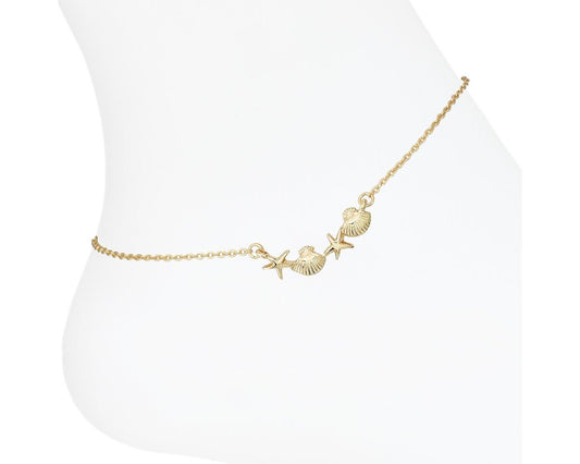 Delicate Gold Sea Life Anklet