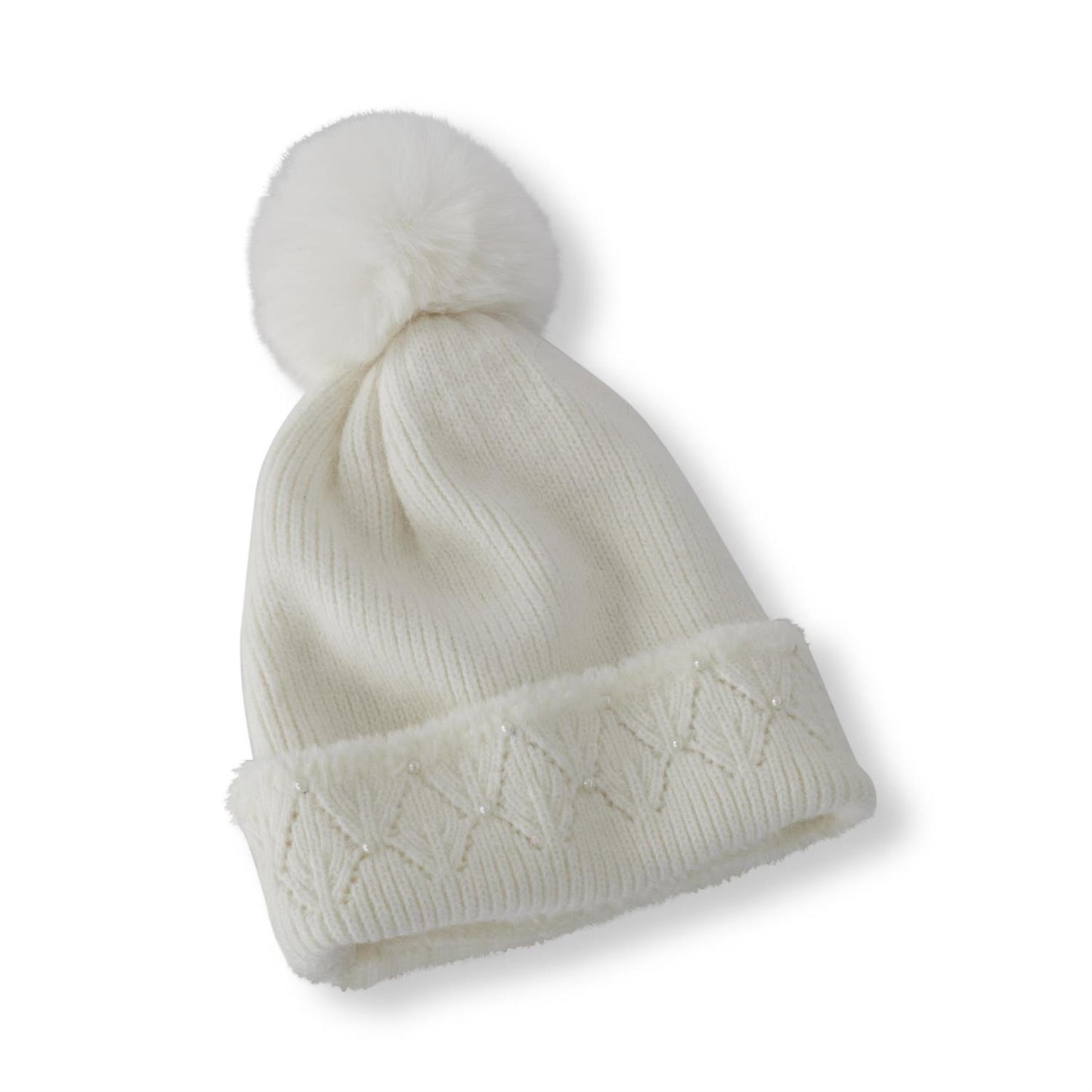 Pearl Embellished Beanie - Ivory K&K INTERIORS Personal Accessories 85530A_3