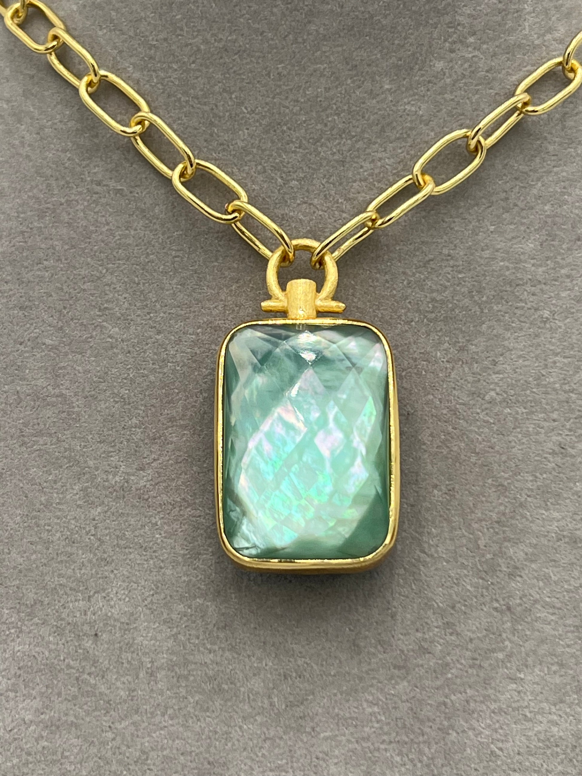 Fleur Pendant Necklace - Labradorite/Aqua Marcia Moran Jewelry 9B6D0EDB-97DA-496B-8E64-9F855F8F87CB