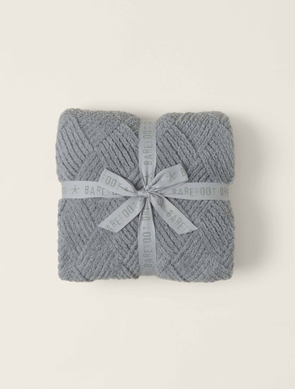 CozyChic Diamond Weave Blanket - Moonbeam Barefoot Dreams Home BDHCC21966_Moonbeam_1_W