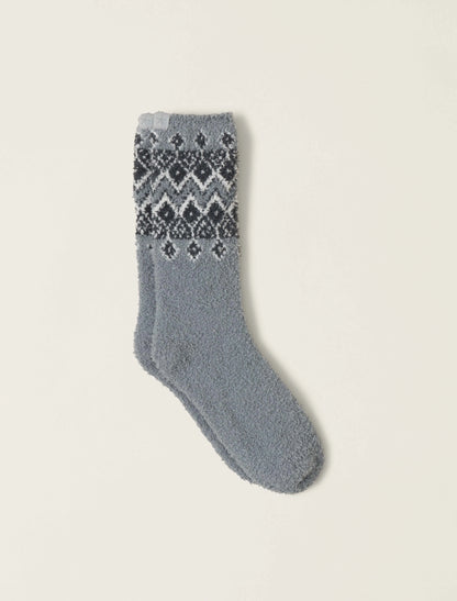 CozyChic® Fair Isle Socks - Moonbeam Multi Barefoot Dreams Footwear BDWCC23098_Moonbeam_Multi_2_W