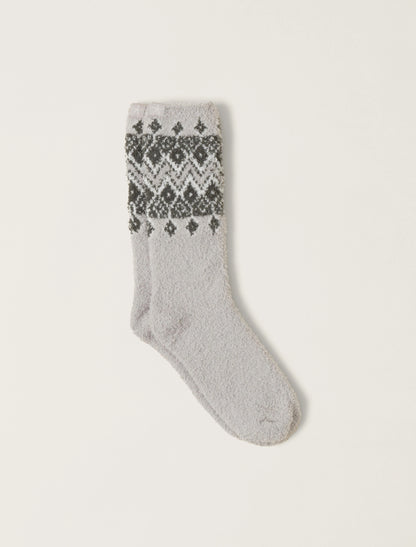 CozyChic® Fair Isle Socks - Malibu Mist Multi Barefoot Dreams Footwear BDWCC23098_Mulibu_Mist_Multi_2_W