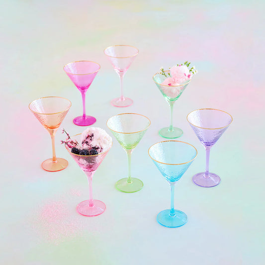 Rainbow Martini Glass - Purple