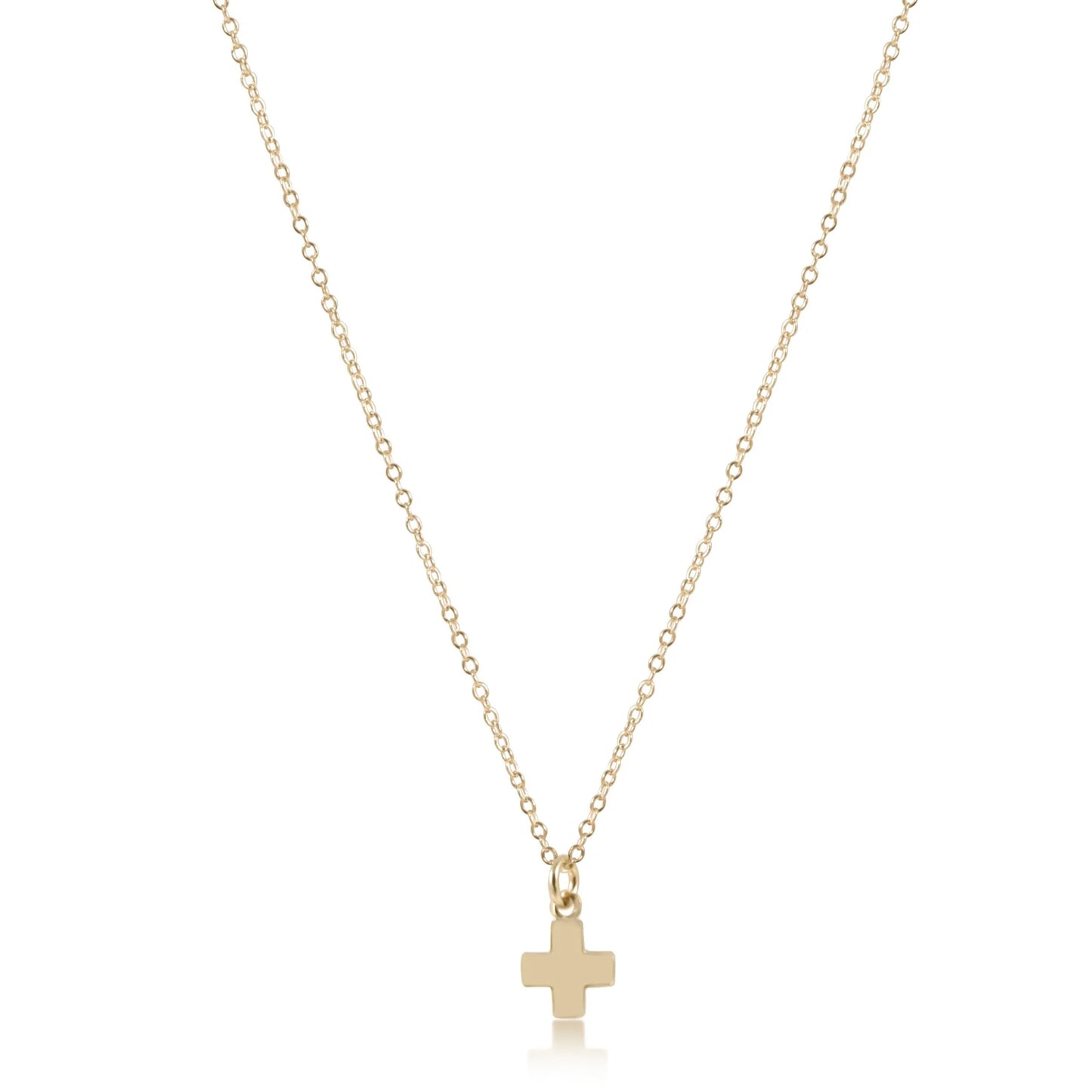 Signature Cross Small Gold Charm Necklace 16" eNewton Jewelry IMG_1744-1_SQ_1