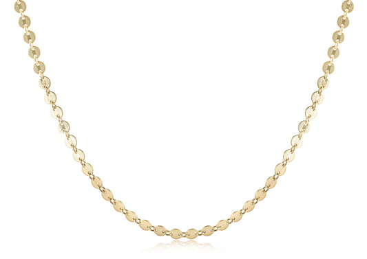 17" Choker Infinity Chic Chain Gold by eNewton. 14kt gold-filled flat disk chain, great layering piece. Shop at The Painted Cottage in Edgewater, MD