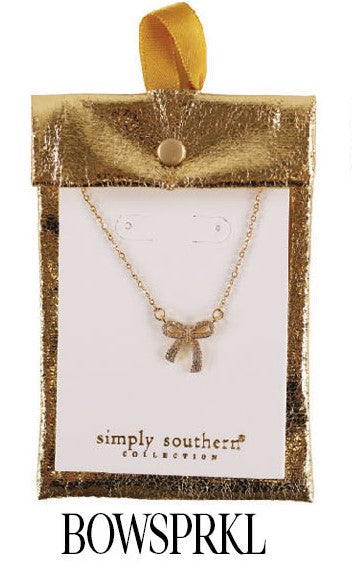 SS Dainty Necklace - Sparkle Bow Simply Southern Jewelry JWL-NCK-DAINTY_1