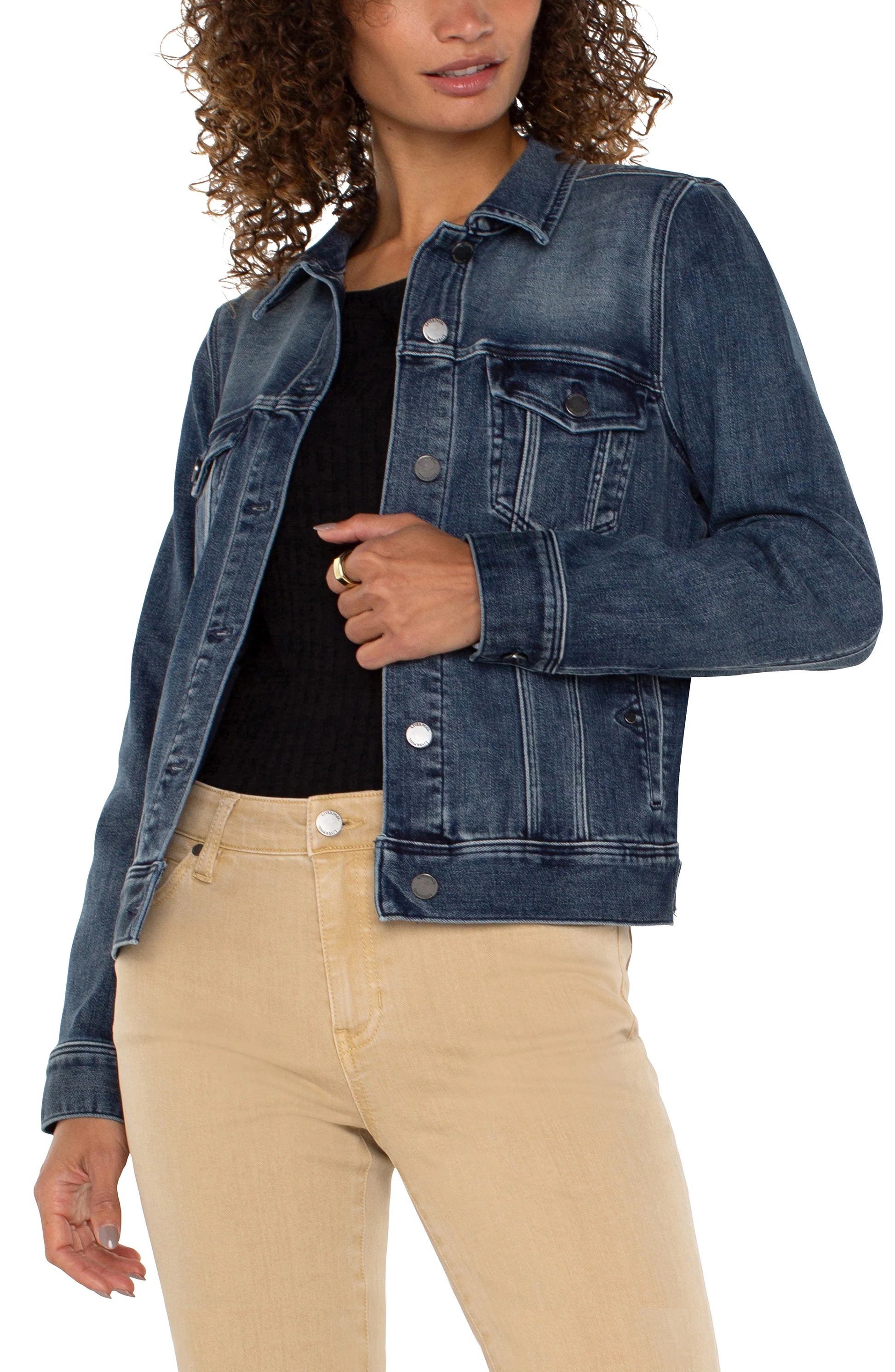 Classic Jean Jacket - Ponderay Liverpool Womens Apparel LM1004F97-PONDERAY-SF-W