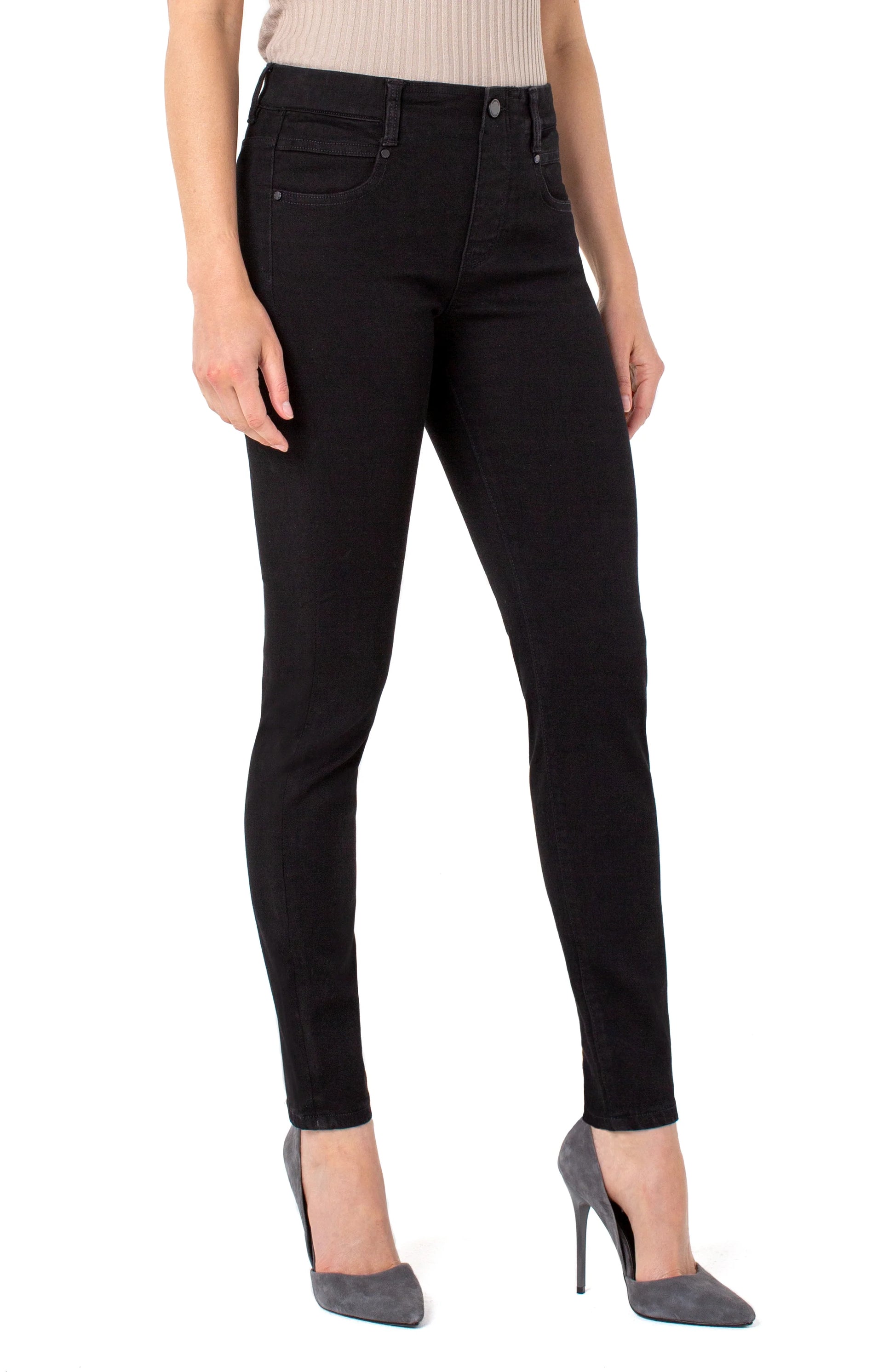 The Gia Glider® Pull-on Skinny Eco - Black Rinse Liverpool Womens Apparel LM2337MR_BLACK_RINSE_SF