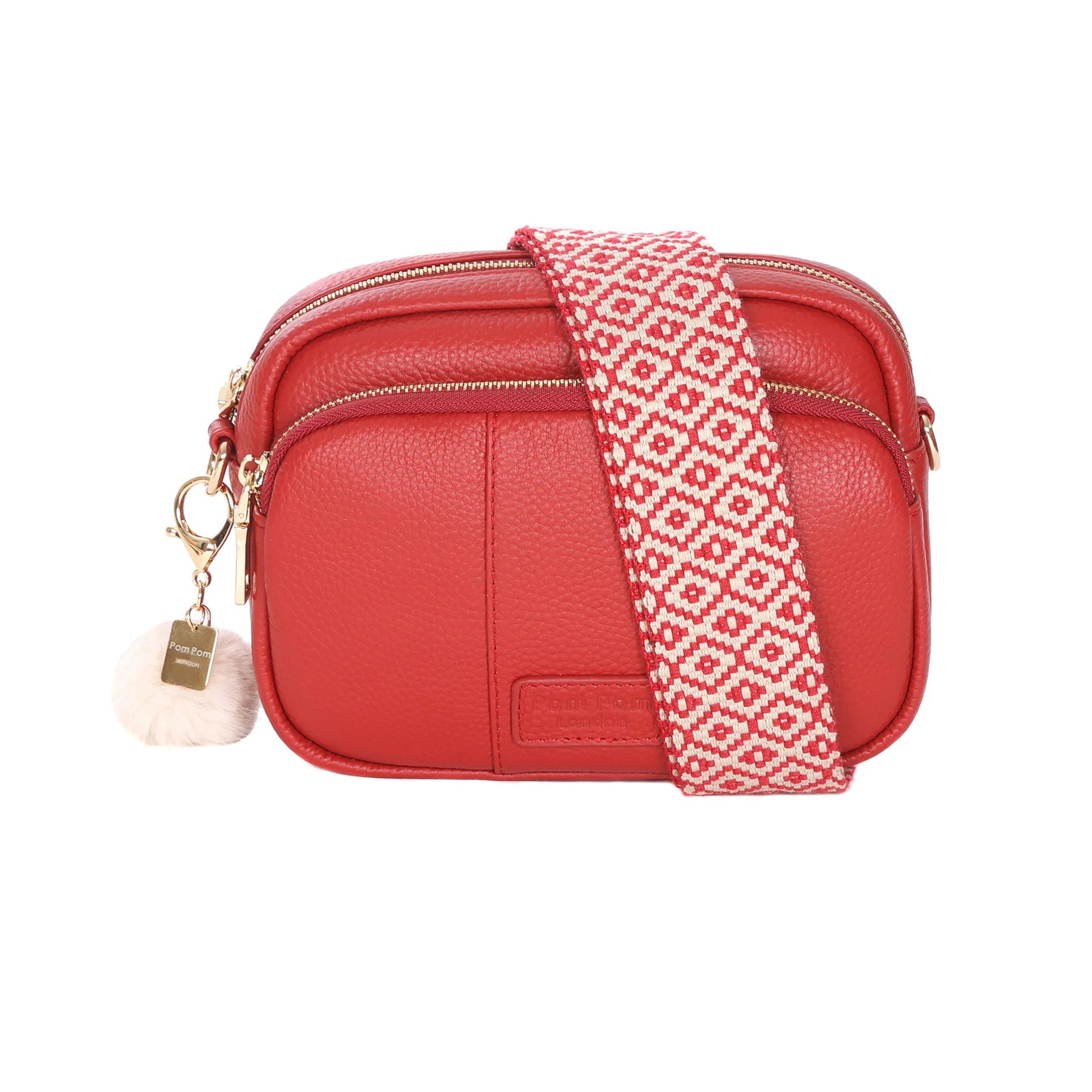 Mayfair Bag Chilli Red & Accessories - 2 Free Straps Pom Pom London Bags MayfairChilliRed02_1800x1800_95d905a0-c741-4b81-8296-d7cfaa7a66c2