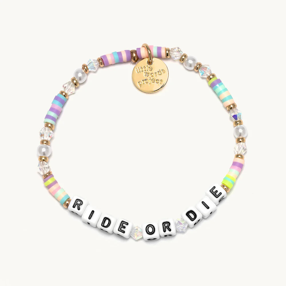 Ride or Die- Friendship Bead Pattern: Soft Serve Little Words Project Jewelry NRideDieWeb