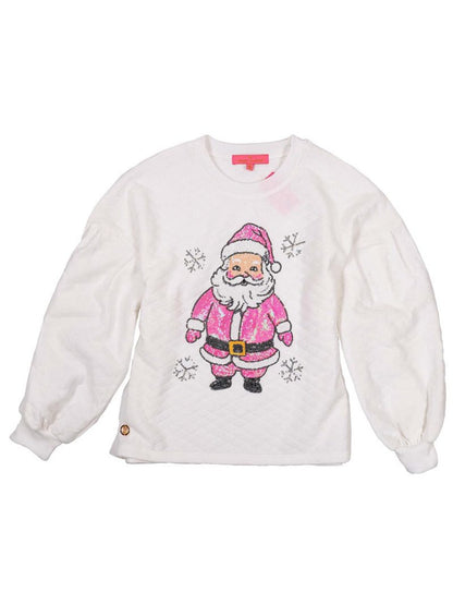 SS Crewneck Ribbed Sweater - Santa Simply Southern Womens Apparel PP-0224-CREW-CHRFL-SANTA-1__78262