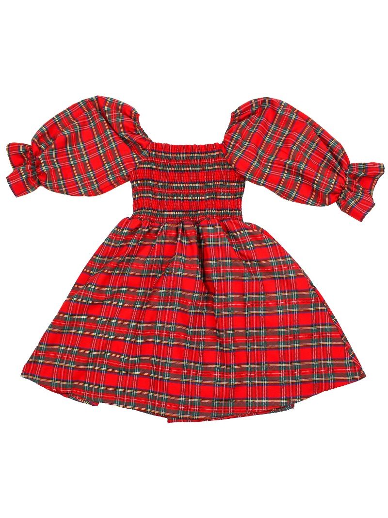 SS Plaid Holiday Dress Simply Southern Womens Apparel PP-0224-DRS-HOL-PLD