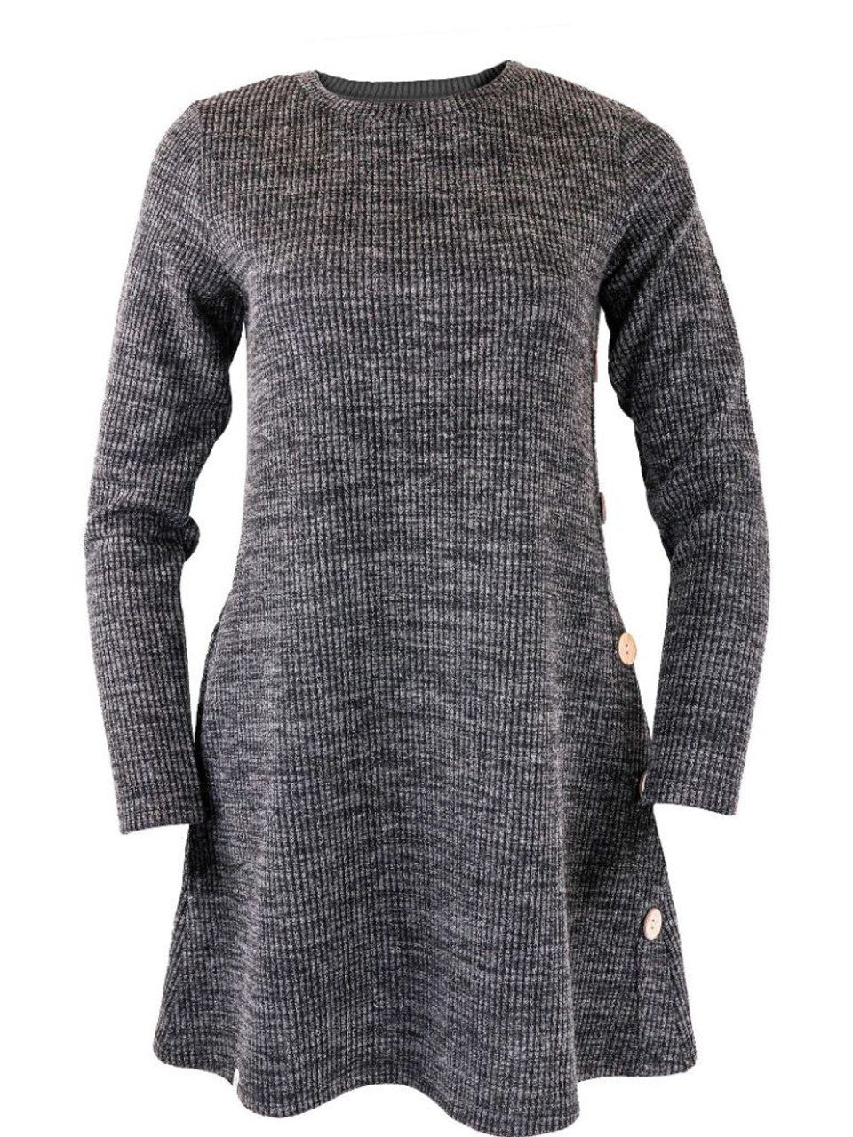 SS Knit Dress - Charcoal XXL Simply Southern Womens Apparel PP-0224-DRS-KNIT-CHAR-768x1024__78745