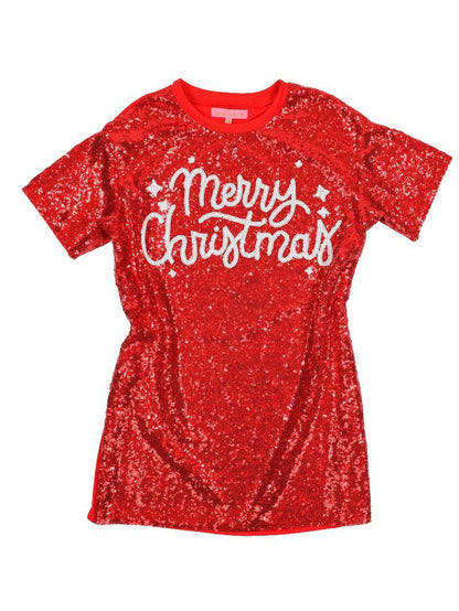 SS Merry Sequin Dress Simply Southern Womens Apparel PP-0224-DRS-SQNLUXE-MERRY__06280