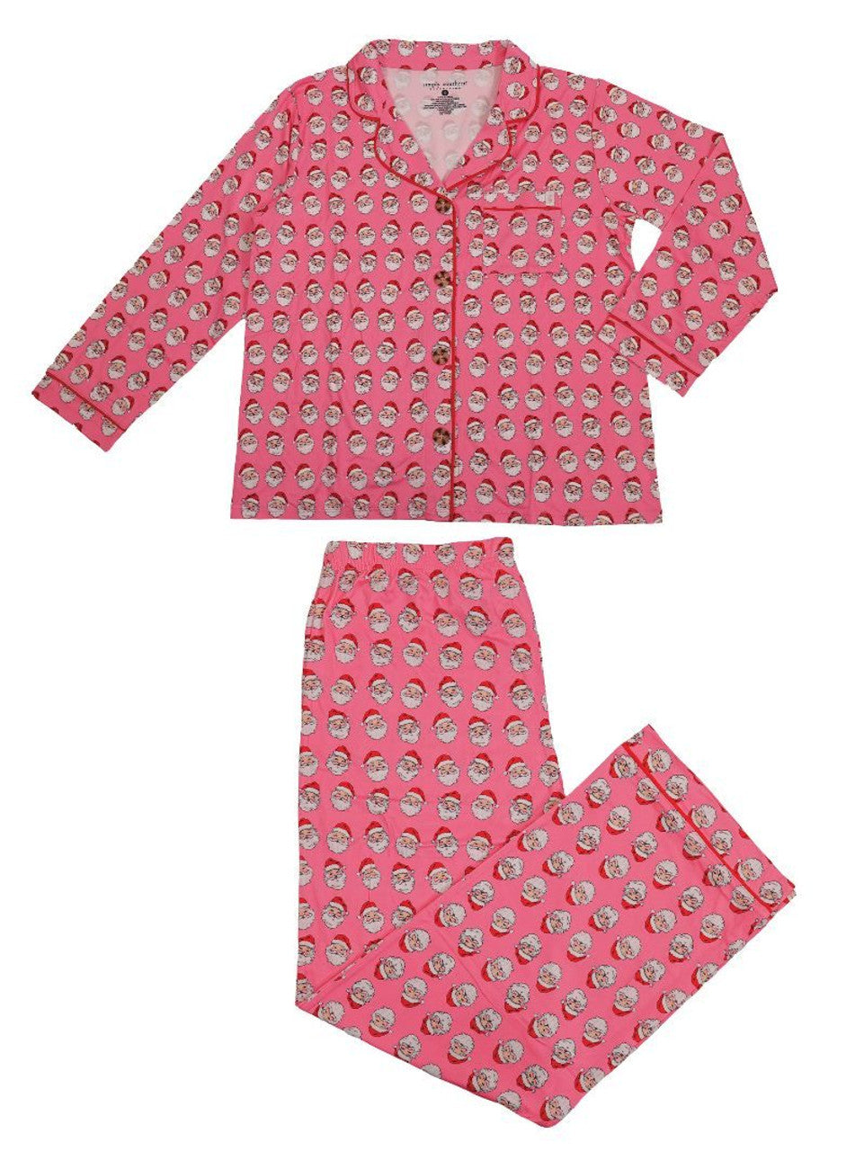 Button Down PJ Set - Santa XXL Simply Southern Holiday PP-0224-PJ-BTNSET-HOL-SNTA__96919