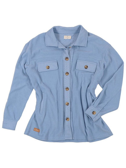 SS Fleece Shacket - Sky Simply Southern Womens Apparel PP-0224-SHKT-FLC-SKY