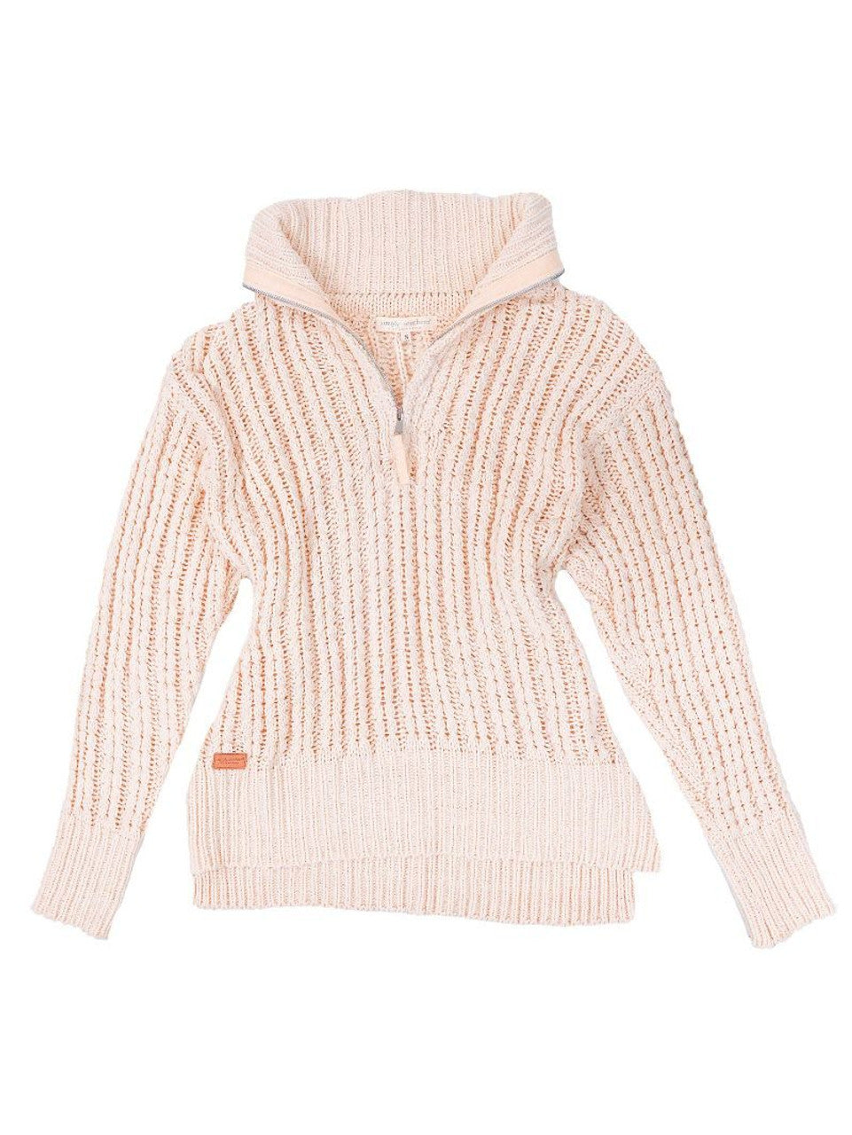 SS 1/4 Zip Sweater - Parchment Simply Southern Womens Apparel PP-0224-SWTR-SOSFT-PARCH__45997