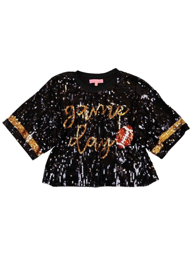 SS Game Day Sequin Top XXL Simply Southern Womens Apparel PP-0224-TOP-SQNLUXE-GAMEBLK-768x1024