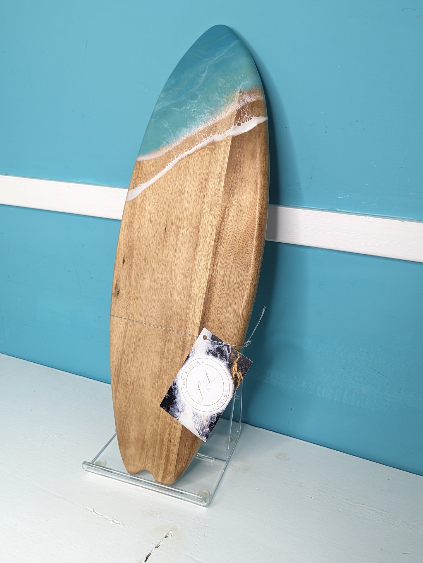 Surfboard Charcuterie Board - Caribbean Blue