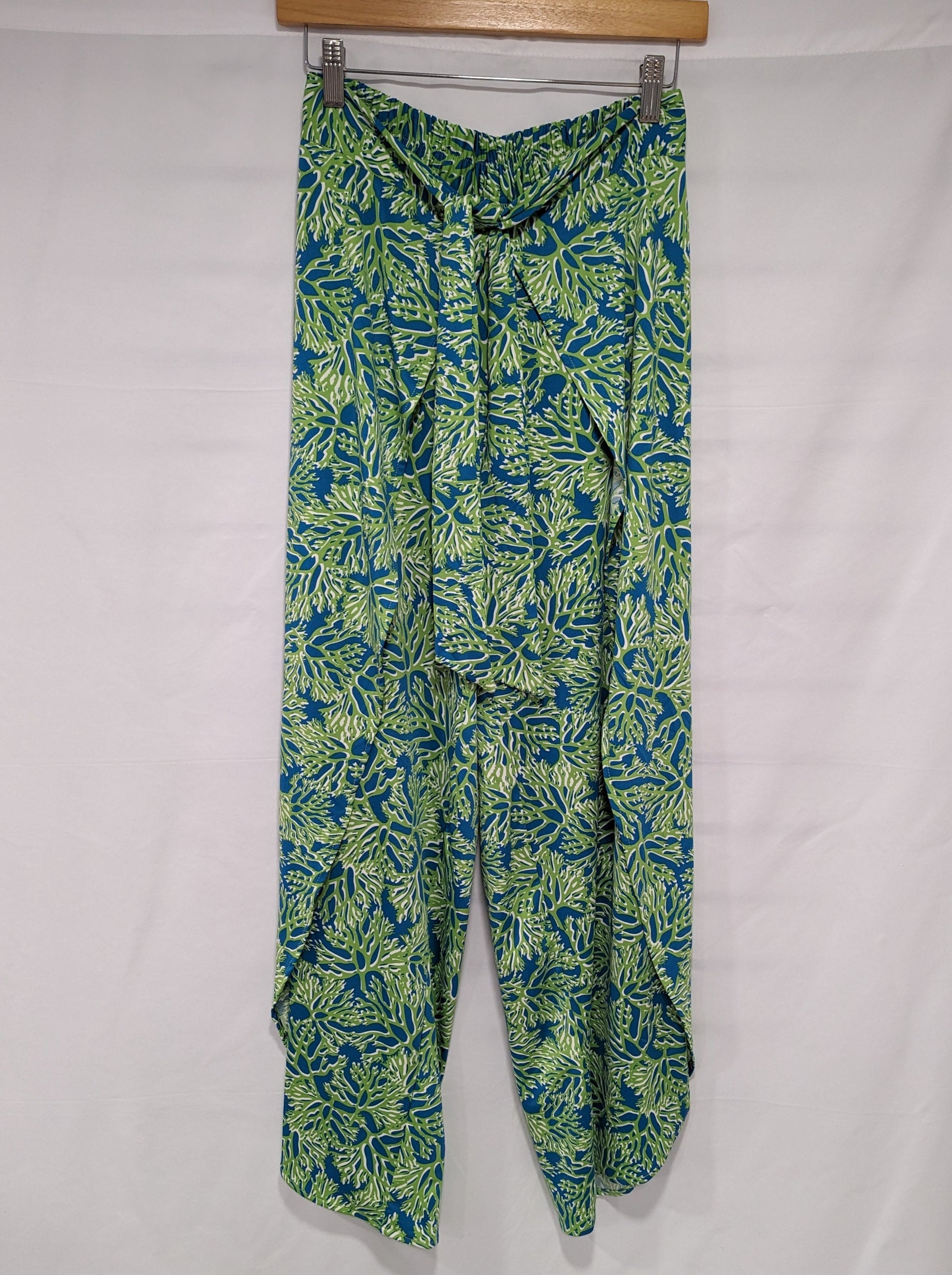 Wrap Front Pant - Sky Blue/Lime Bermuda LA MER LUXE Womens Apparel PXL-20240316_210818646