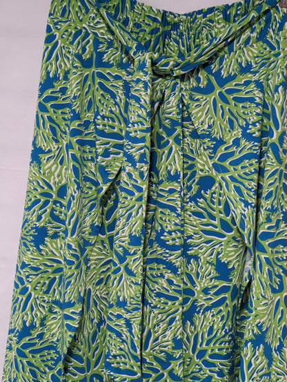 Wrap Front Pant - Sky Blue/Lime Bermuda